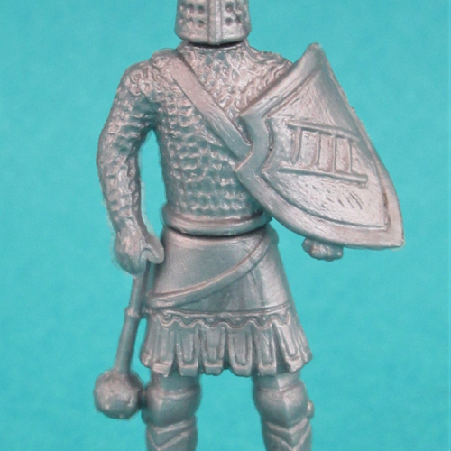 2. Chevalier avec masse d'armes et bouclier.